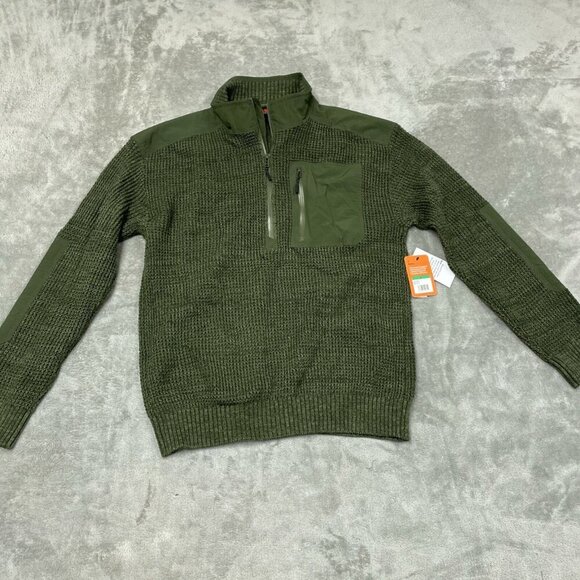 Bass Outdoor Mixed Sweater Deep Depths Green L NWT 6387 - Picture 3 of 9